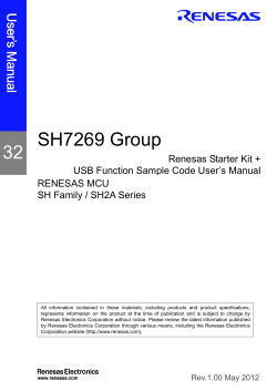 Renesas Starter Kit+ for SH7269 USB Function Sample Code User`s