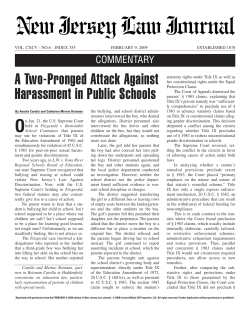 A Two-Pronged Attack Against Harassment in Public Schools