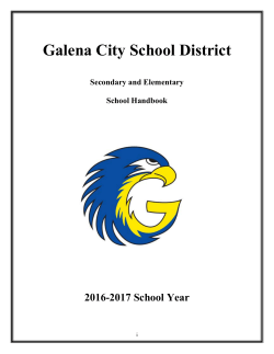 2017 Student Handbook - Galena City School District