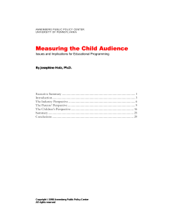 Measuring the Child Audience - The Annenberg Public Policy