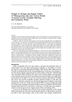 Changes in Nitrogen and Organic Carbon of Wheat