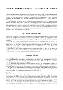 the chicago manual of style referencing system