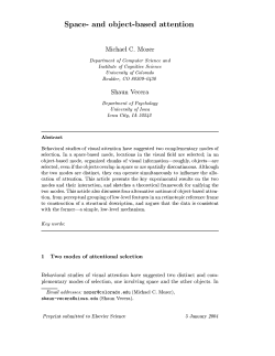 Space- and object-based attention Michael С. Mozer Department of