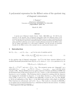 A polynomial expression for the Hilbert series of the quotient ring of