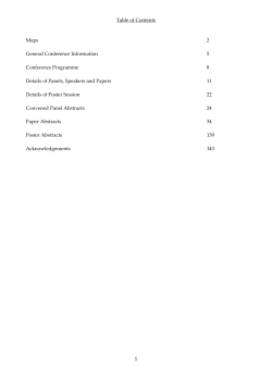 1 Table of Contents Maps 2 General Conference Information 5