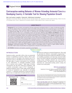 Contraceptive‑seeking Behavior of Women Attending Antenatal