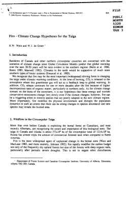 Fire - Climate Change Hypotheses for the Taiga PUBLI