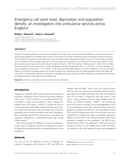 Emergency call work-load, deprivation and population density: an