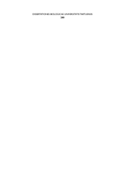 dissertationes biologicae universitatis tartuensis 200