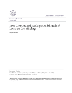Error-Centricity, Habeas Corpus, and the Rule of Law as the Law of
