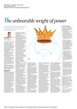 The unbearable weight of power - Singapore Management University