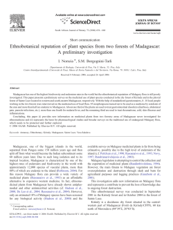 Ethnobotanical reputation of plant species from two forests of