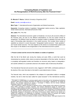 The debate about models of capitalism and Social Market Economy*
