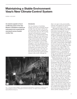 Maintaining a Stable Environment: Vasa`s New