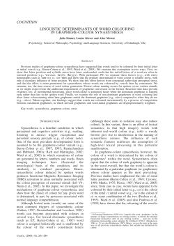cognition linguistic determinants of word colouring in