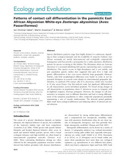 Patterns of contact call differentiation in the panmictic East African