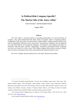 Is Political Risk Company-Specific? The Market Side of the Yukos
