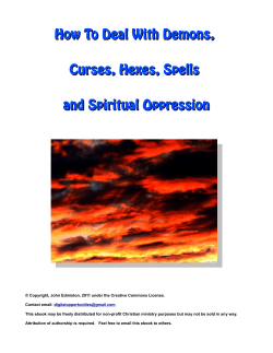 How To Deal With Demons, Curses, Hexes, Spells and Spiritual