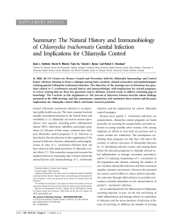Summary: The Natural History and Immunobiology of Chlamydia