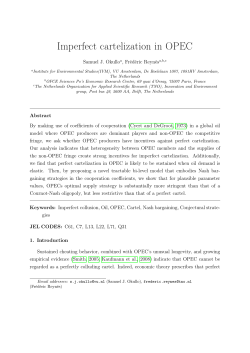 Imperfect cartelization in OPEC