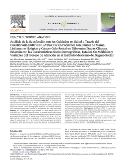 An&aacute;lisis de la Satisfacci&oacute;n con los Cuidados en Salud a