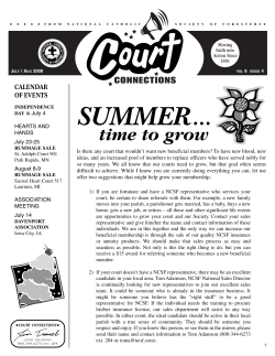 summer... - National Catholic Society of Foresters