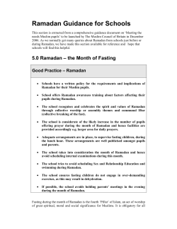 Ramadan Guidance for Schools