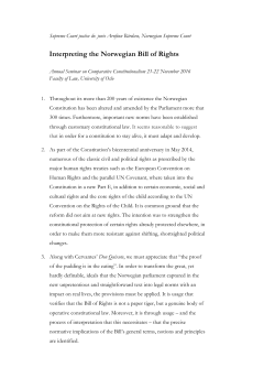 Interpreting the Norwegian Bill of Rights