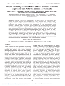 Natural variability and distribution of trace elements in marine