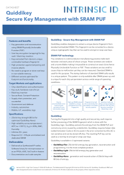 Quiddikey Secure Key Management with SRAM PUF