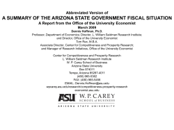 a summary of the arizona state government fiscal situation