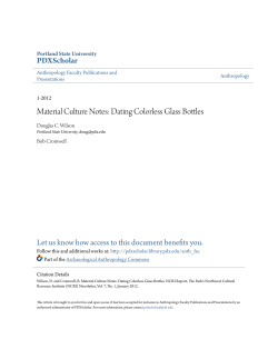 Material Culture Notes: Dating Colorless Glass Bottles