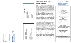 May - June Newsletter - West Windsor Township