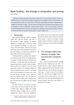 Bank funding &ndash; the change in composition and pricing