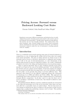 Pricing Access: Forward versus Backward Looking Cost Rules