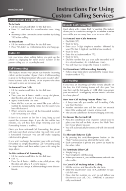 Instructions For Using Custom Calling Services