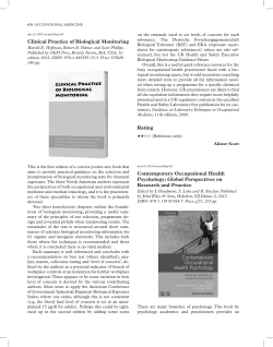 Clinical Practice of Biological Monitoring Rating Contemporary