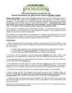 Gifts-In-Kind Policies, Procedures and