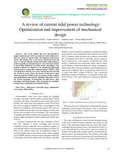 A review of current tidal power technology: Optimization and