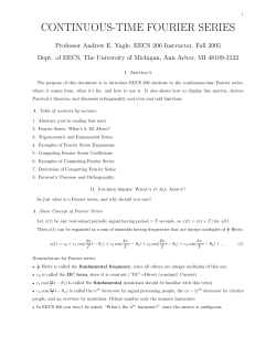 continuous-time fourier series - EECS @ UMich