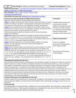 Unit of Study 5 - Elementary Mathematics!