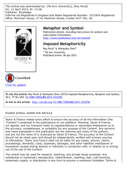 Metaphor and Symbol Imposed Metaphoricity