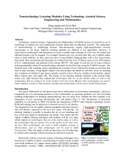 Nanotechnology Learning Modules Using Technology Assisted