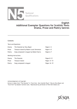English Additional Exemplar Questions for Scottish Texts Drama