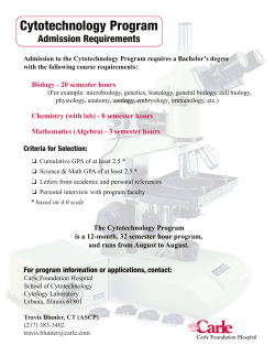 Cytotechnology Program - The School of Molecular and Cellular