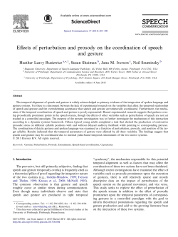Effects of perturbation and prosody on the coordination of speech