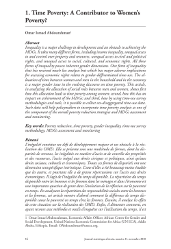 Time Poverty A Contributor to Womens Poverty