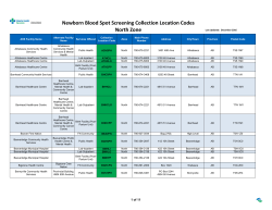 Newborn Blood Spot Screening Collection