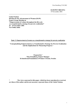 Empowerment as a Transformative Strategy for Poverty Eradication