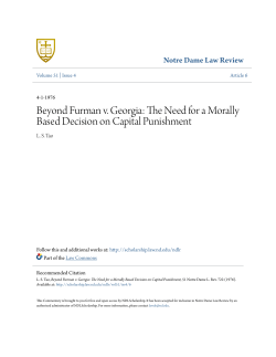 Beyond Furman v. Georgia: The Need for a Morally Based Decision